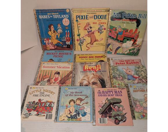 The Little Golden Book Other - Vintage Lot 12 Little Golden Books 1960's - 90's Walt Disney Collectible